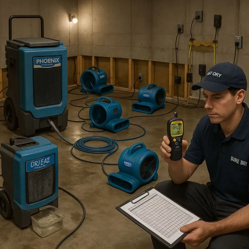 Structural Drying and Dehumidification process in Los Alamos, CA